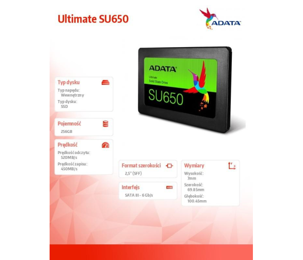 ADATA 256GB 2,5" SATA SSD Ultimate SU650 - 730788 - zdjęcie 4